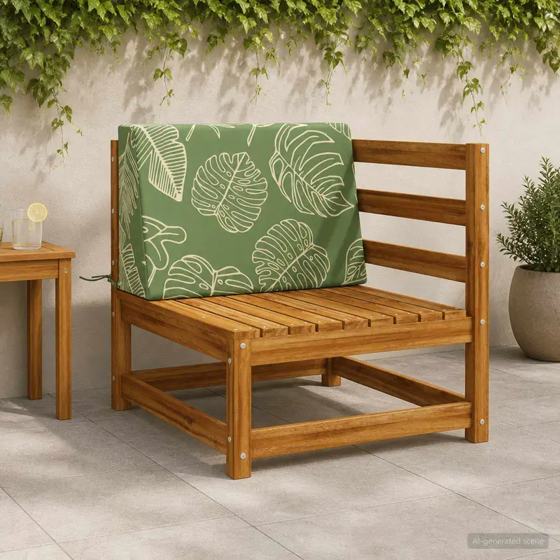 Vidaxl rugkussen soest 100% polyester bladontwerp 60 x 20 x 40 cm