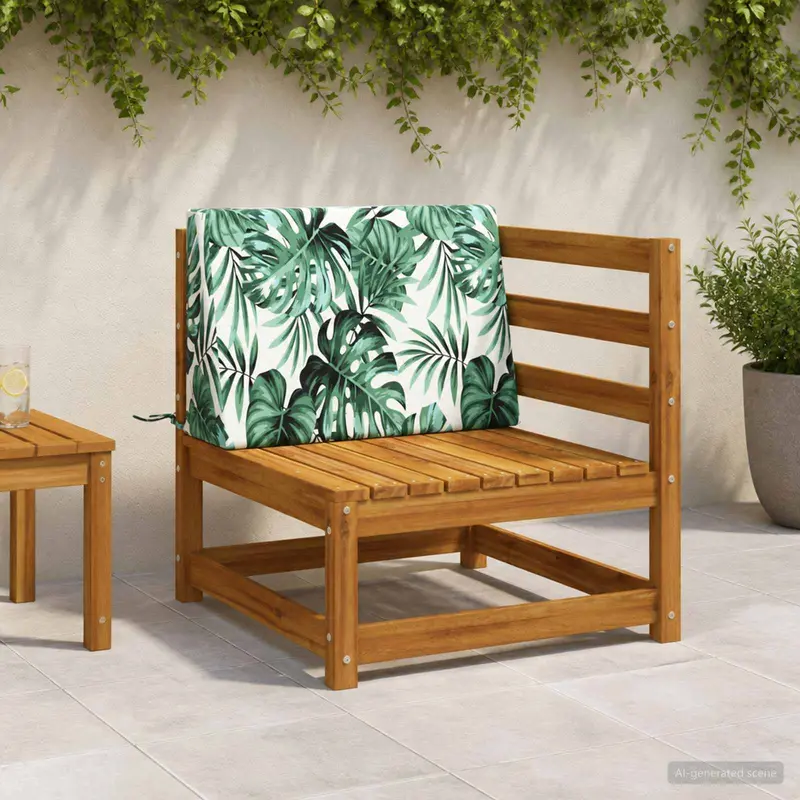 Vidaxl rugkussen soest 100% polyester bladpatroon 60 x 20 x 40 cm