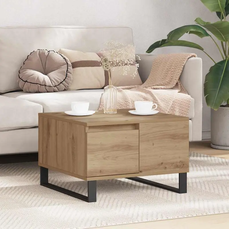 Vidaxl salontafel artisan eiken 55 x 55 x 36,5 cm bewerkt hout