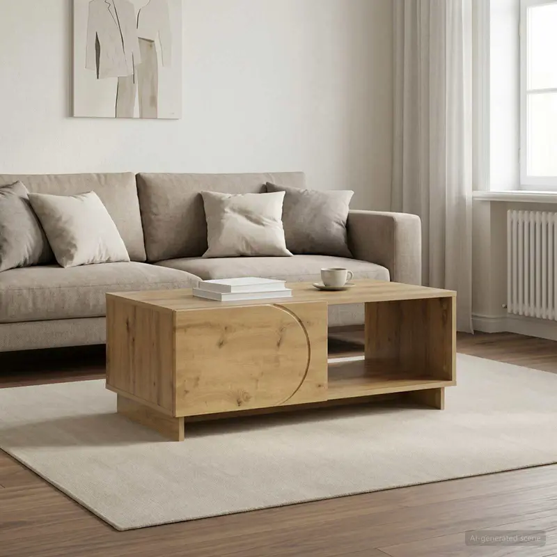 Vidaxl salontafel artisan eiken 95 x 50,5 x 35 cm bewerkt hout