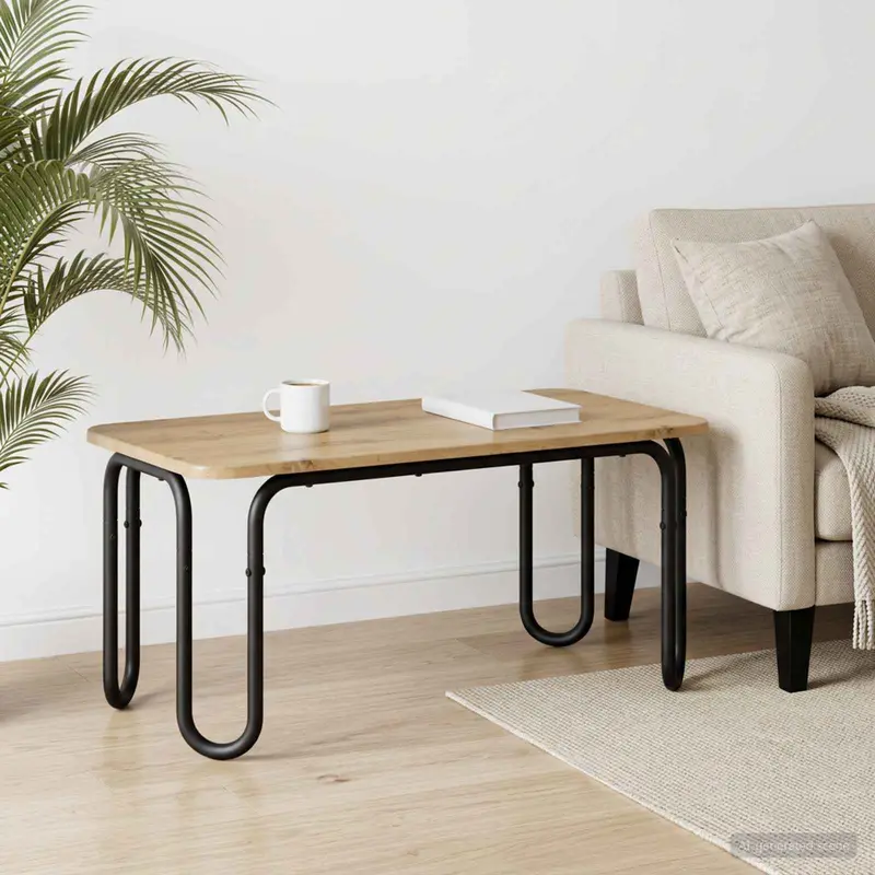 Vidaxl salontafel artisanaal eiken 100 x 50 x 45 cm bewerkt hout