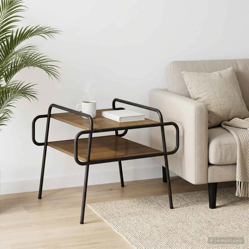Vidaxl salontafel artisanaal eiken 60 x 60 x 51 cm bewerkt hout