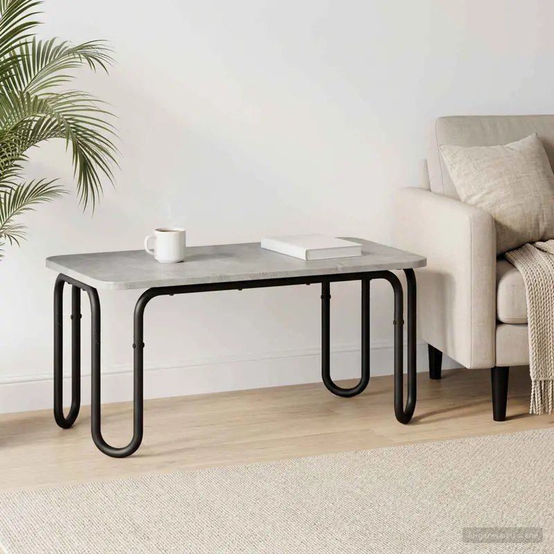 Vidaxl salontafel betongrijs 79,5 x 40 x 36 cm bewerkt hout