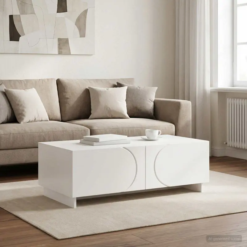 Vidaxl salontafel hoogglans wit 102 x 50,5 x 35 cm bewerkt hout