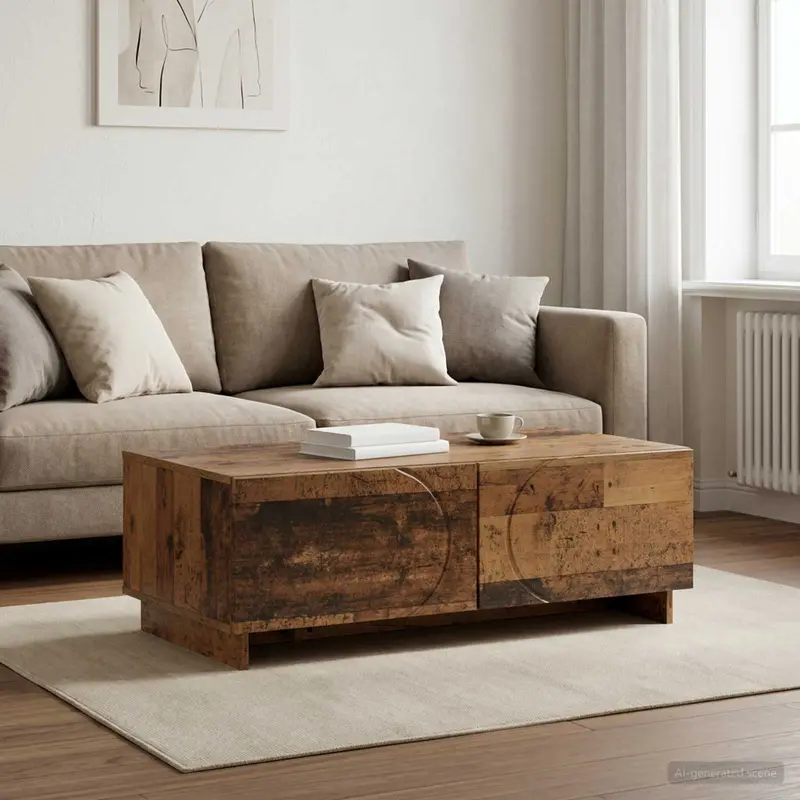 Vidaxl salontafel oud hout 102 x 50,5 x 35 cm bewerkt hout