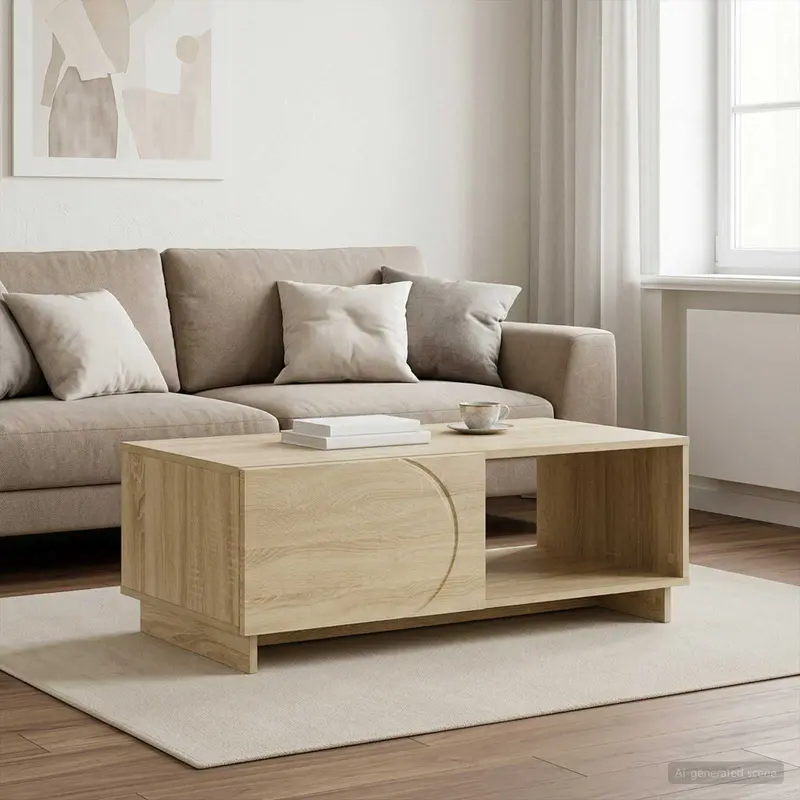 Vidaxl salontafel sonoma eiken 95 x 50,5 x 35 cm bewerkt hout