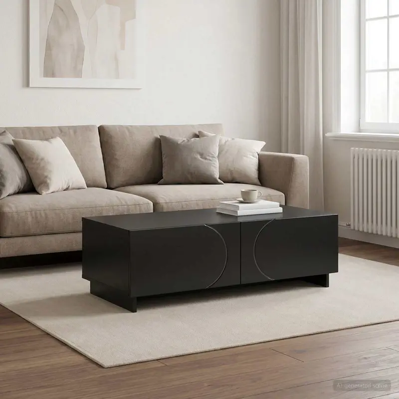 Vidaxl salontafel zwart 102 x 50,5 x 35 cm bewerkt hout