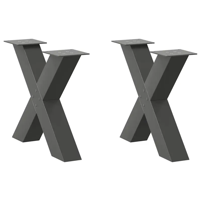 Vidaxl salontafelpoten 2 st x-vormig 50x(42-43) cm staal antraciet