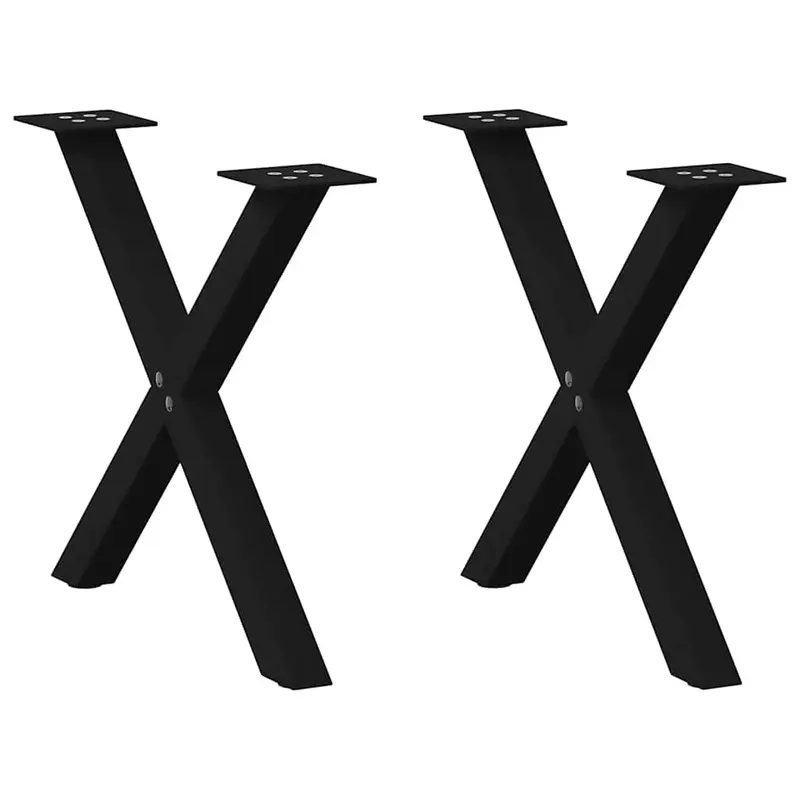 Vidaxl salontafelpoten 2 st x-vormig 60x(42-43) cm staal zwart