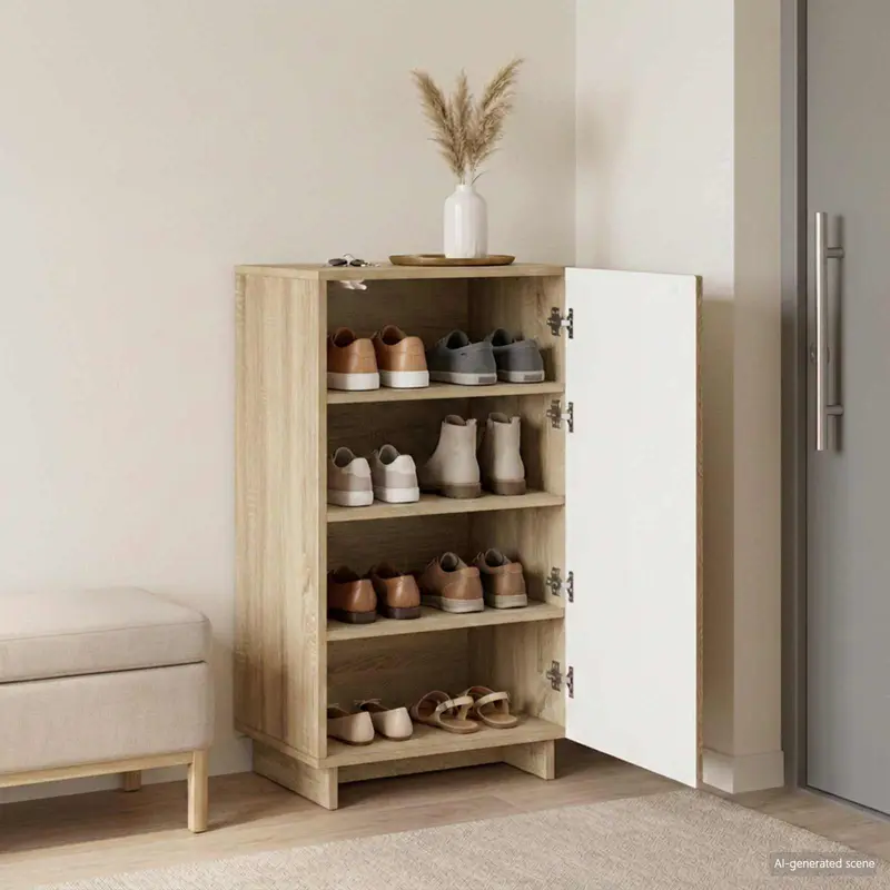 Vidaxl schoenenkast 48 x 38 x 87,5 cm bewerkt hout sonoma eiken