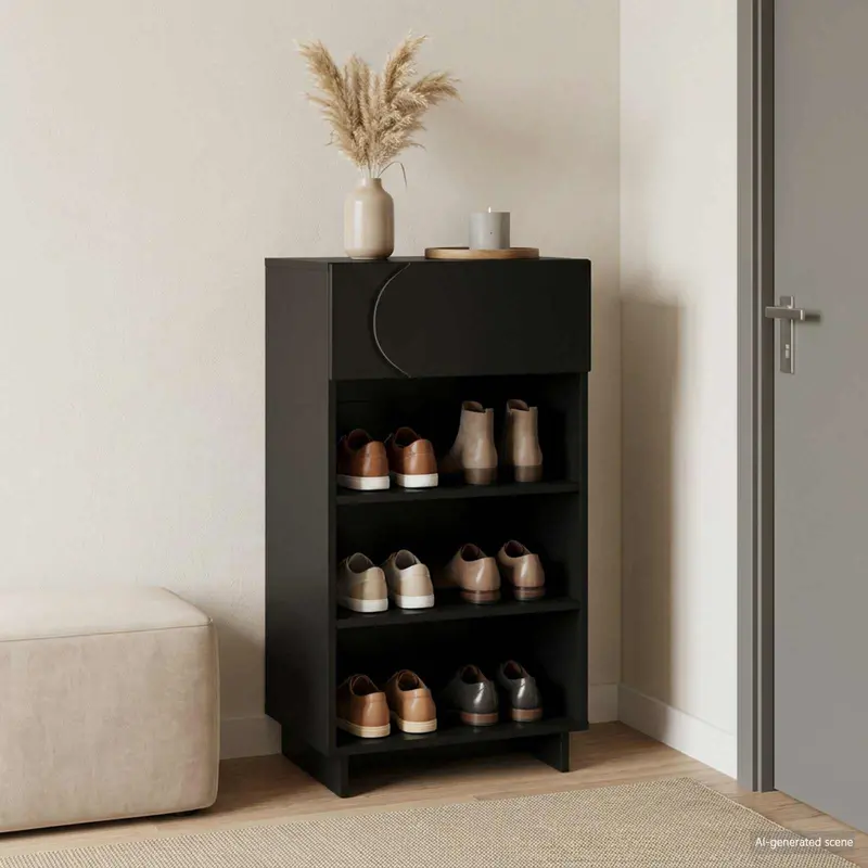 Vidaxl schoenenkast 48 x 38 x 87,5 cm bewerkt hout zwart