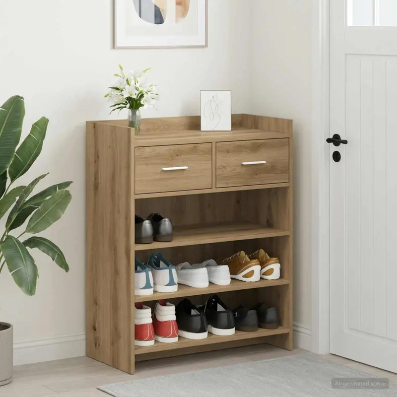 Vidaxl schoenenkast 73,5 x 36 x 92 cm bewerkt hout artisanaal eiken