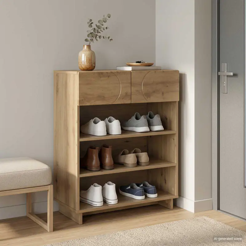 Vidaxl schoenenkast 73 x 38 x 87,5 cm bewerkt hout artisanaal eiken