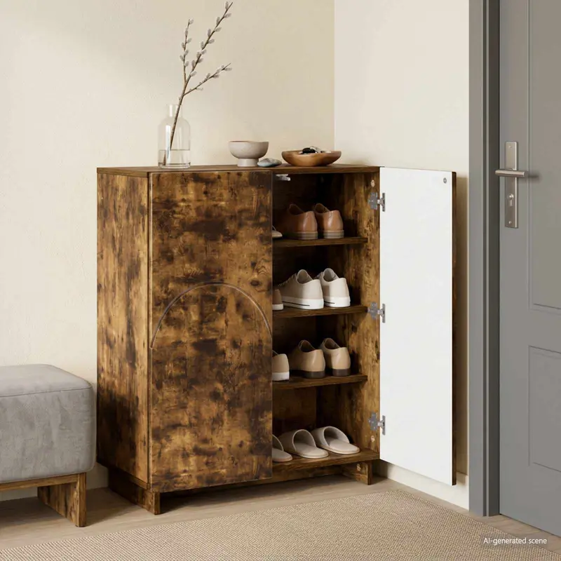 Vidaxl schoenenkast 73 x 38 x 87,5 cm bewerkt hout gerookt eiken