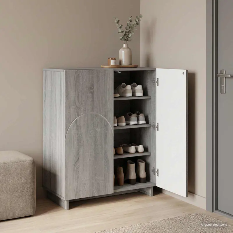 Vidaxl schoenenkast 73 x 38 x 87,5 cm bewerkt hout grijs sonoma
