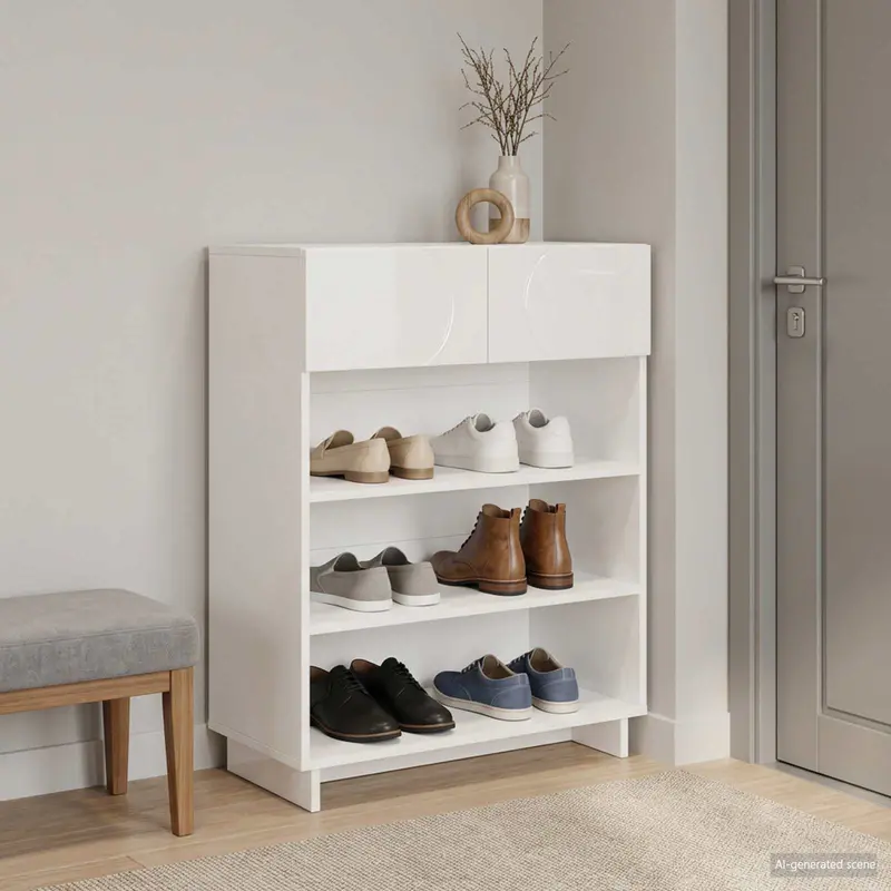 Vidaxl schoenenkast 73 x 38 x 87,5 cm bewerkt hout hoogglans wit