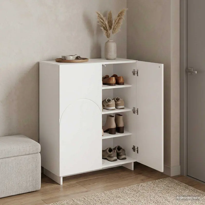 Vidaxl schoenenkast 73 x 38 x 87,5 cm bewerkt hout hoogglans wit