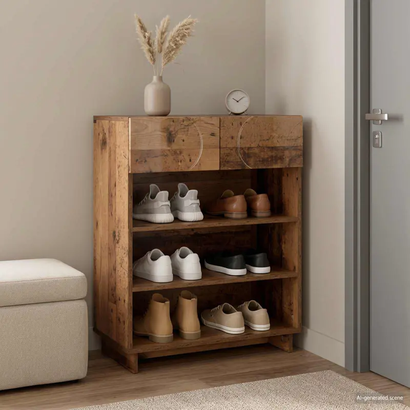 Vidaxl schoenenkast 73 x 38 x 87,5 cm bewerkt hout oud hout