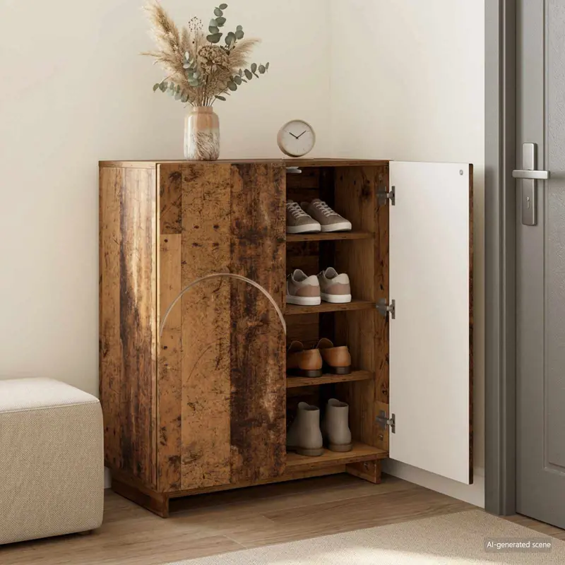 Vidaxl schoenenkast 73 x 38 x 87,5 cm bewerkt hout oud hout