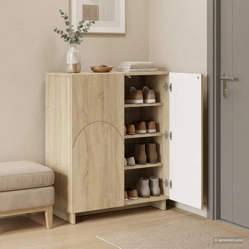 Vidaxl schoenenkast 73 x 38 x 87,5 cm bewerkt hout sonoma eiken
