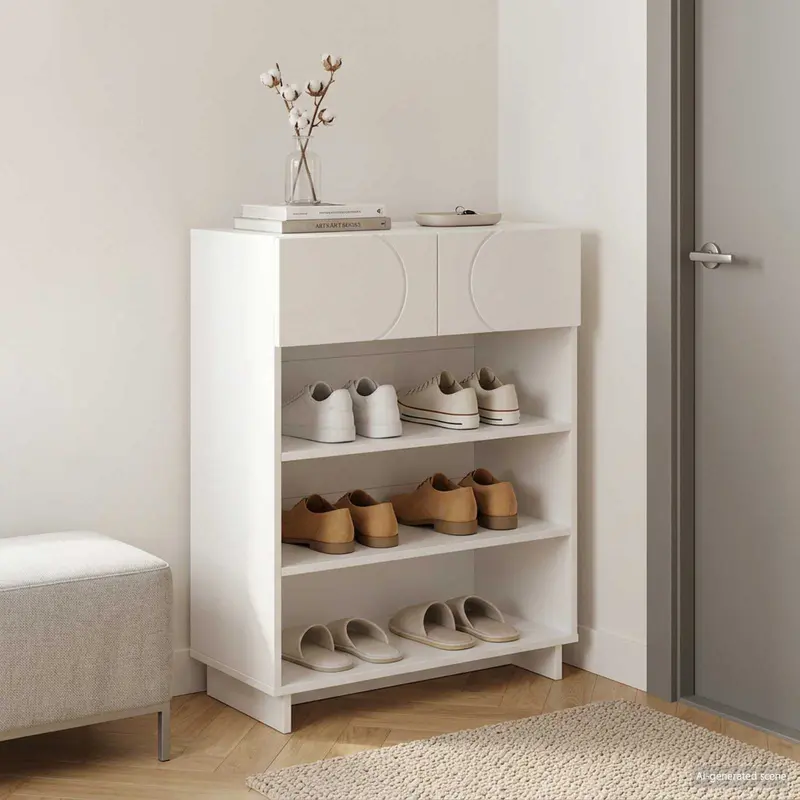 Vidaxl schoenenkast 73 x 38 x 87,5 cm bewerkt hout wit