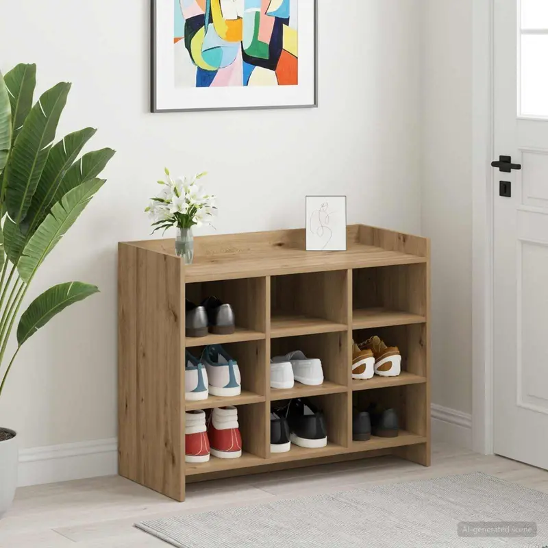 Vidaxl schoenenkast 85 x 39,5 x 70 cm bewerkt hout artisanaal eiken