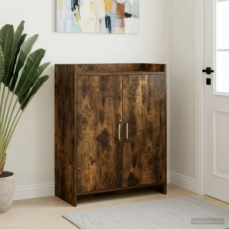 Vidaxl schoenenkast gerookt eiken 73,5 x 36 x 92 cm bewerkt hout
