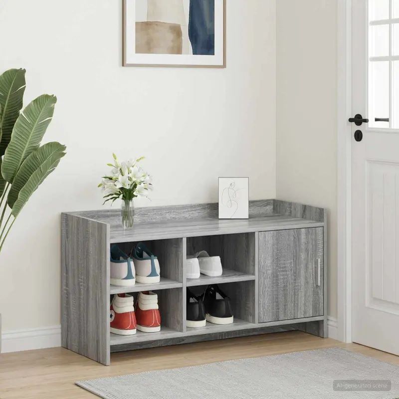 Vidaxl schoenenkast grijs sonoma 100 x 39,5 x 51 cm bewerkt hout