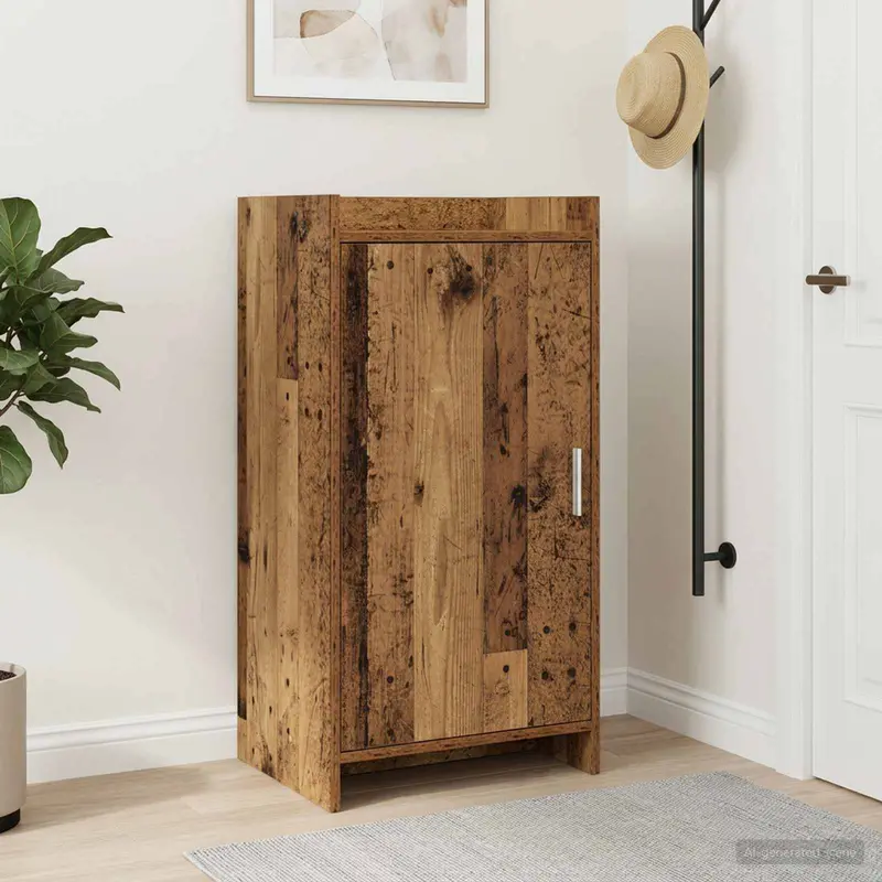 Vidaxl schoenenkast met opslag oud hout 48 x 36 x 92 cm bewerkt hout