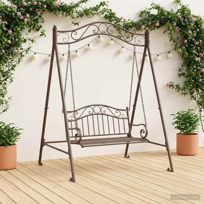 Vidaxl schommelframe antiek bruin 113 x 121,5 x 168 cm staal