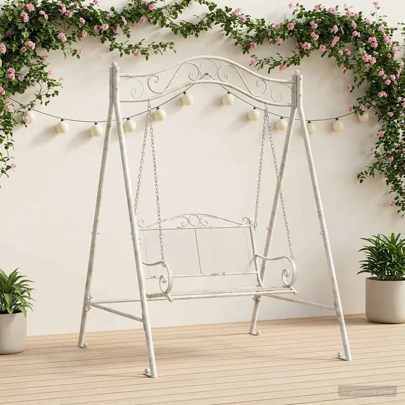 Vidaxl schommelframe antiek wit 113 x 121,5 x 168 cm staal