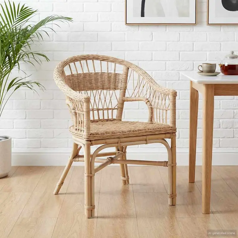 Vidaxl stapelstoel rattan naturel 60 x 60 x 81 cm