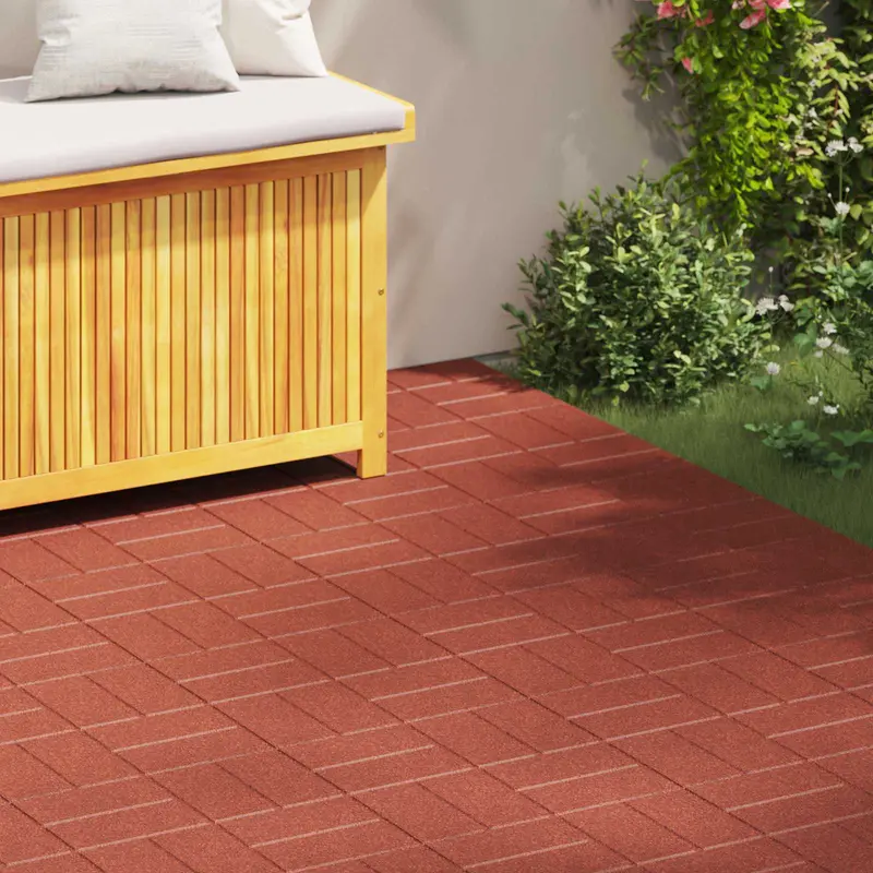 Vidaxl stapsteen 6 st rood 40,5 x 40,5 x 2 cm rubber