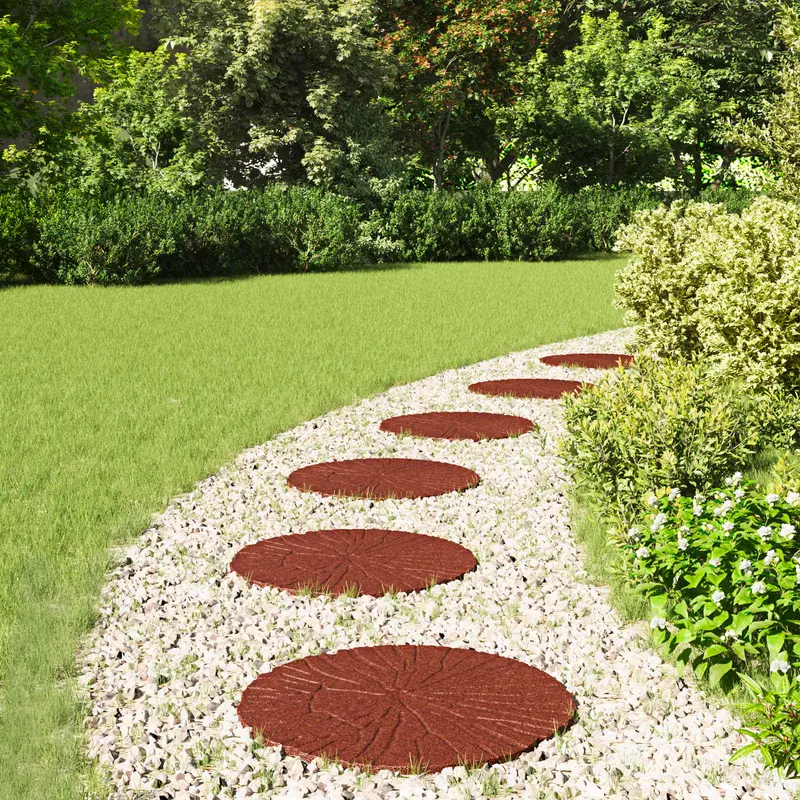 Vidaxl stapsteen 6 st rood ø 45 x 1,8 cm rubber