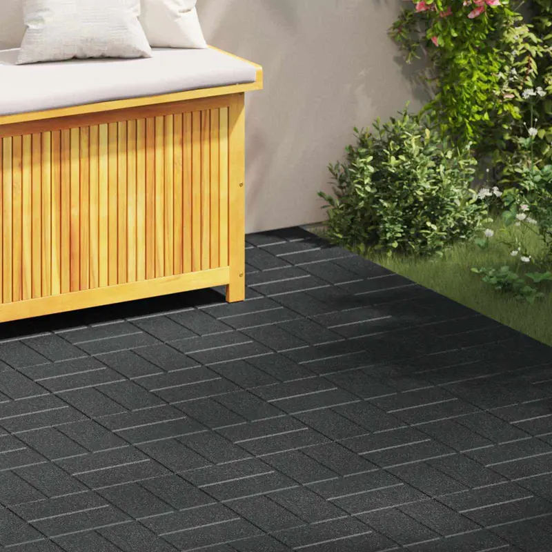 Vidaxl stapsteen 6 st zwart 40,5 x 40,5 x 2 cm rubber