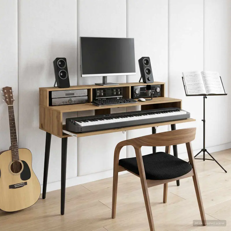 Vidaxl studiobureau artisanaal eiken 110 x 42,5 x 36 cm bewerkt hout
