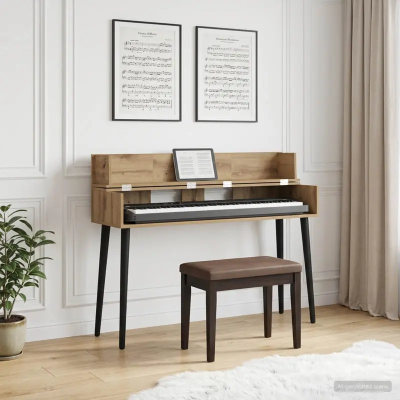 Vidaxl studiobureau artisanaal eiken 130 x 40 x 19,5 cm bewerkt hout