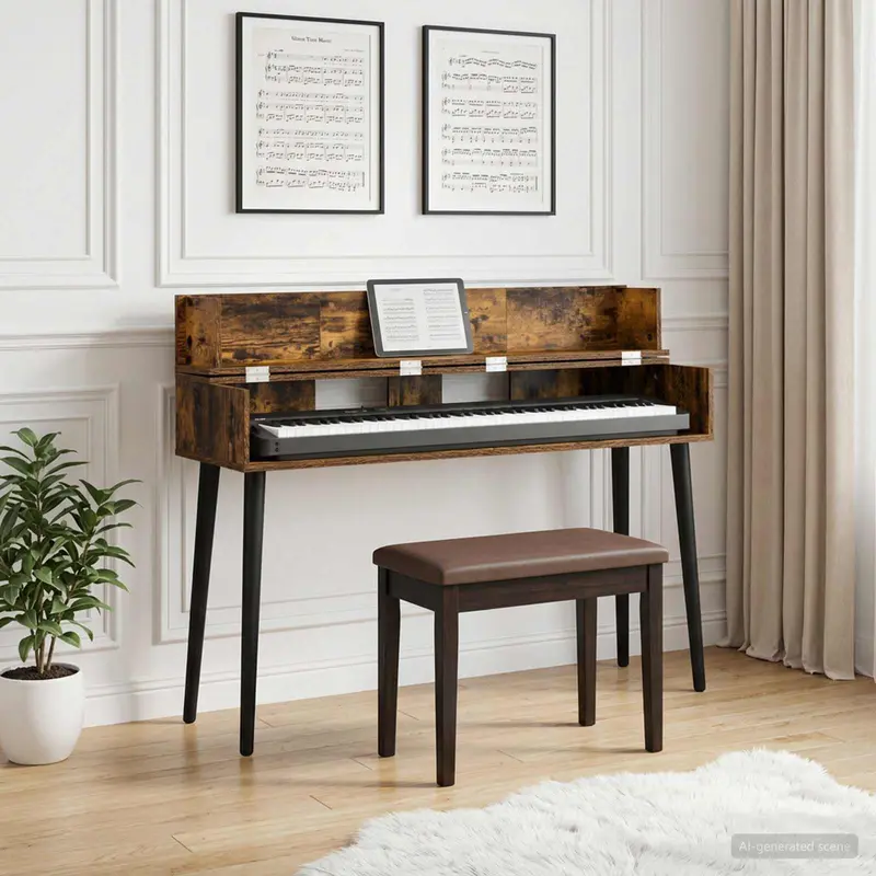Vidaxl studiobureau gerookt eiken 110 x 40 x 19,5 cm bewerkt hout