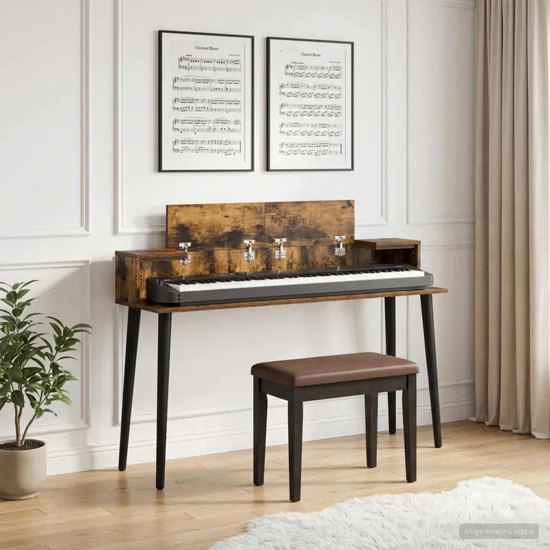Vidaxl studiobureau gerookt eiken 152 x 36 x 19,5 cm bewerkt hout