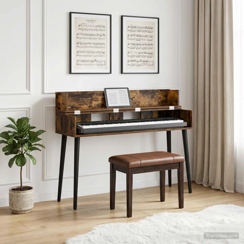 Vidaxl studiobureau gerookt eiken 152 x 40 x 19,5 cm bewerkt hout