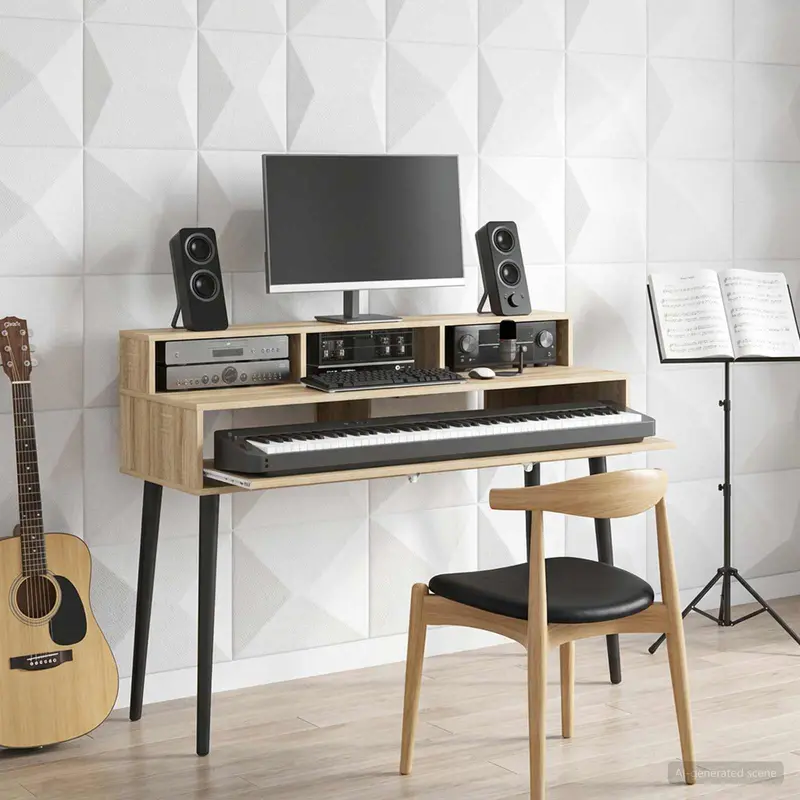 Vidaxl studiobureau sonoma eiken 110 x 42,5 x 36 cm bewerkt hout
