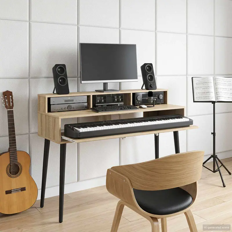 Vidaxl studiobureau sonoma eiken 130 x 42,5 x 36 cm bewerkt hout