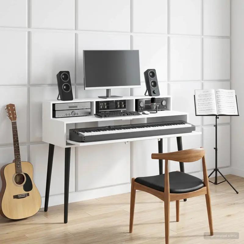 Vidaxl studiobureau wit 152 x 42,5 x 36 cm bewerkt hout