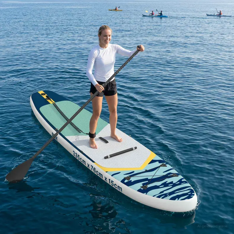 Vidaxl sup board met zitplaats 2-in-1 apex 335 x 76 x 15 cm blauw