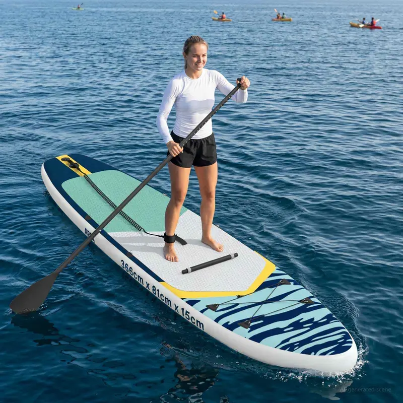 Vidaxl sup board met zitplaats 2-in-1 apex 366 x 81 x 15 cm blauw