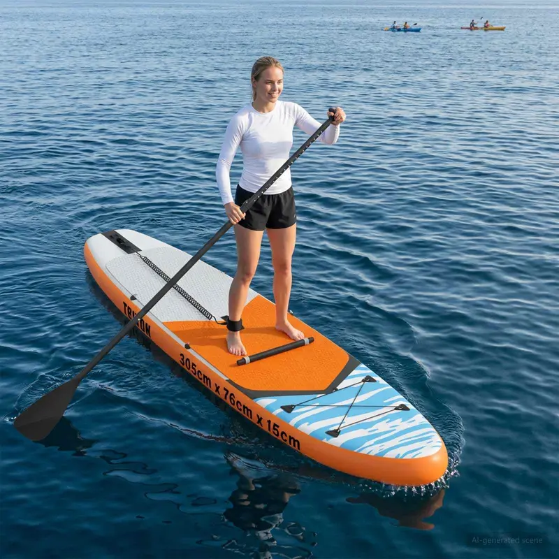 Vidaxl sup board met zitplaats 2-in-1 triton 305 x 76 x 15 cm blauw