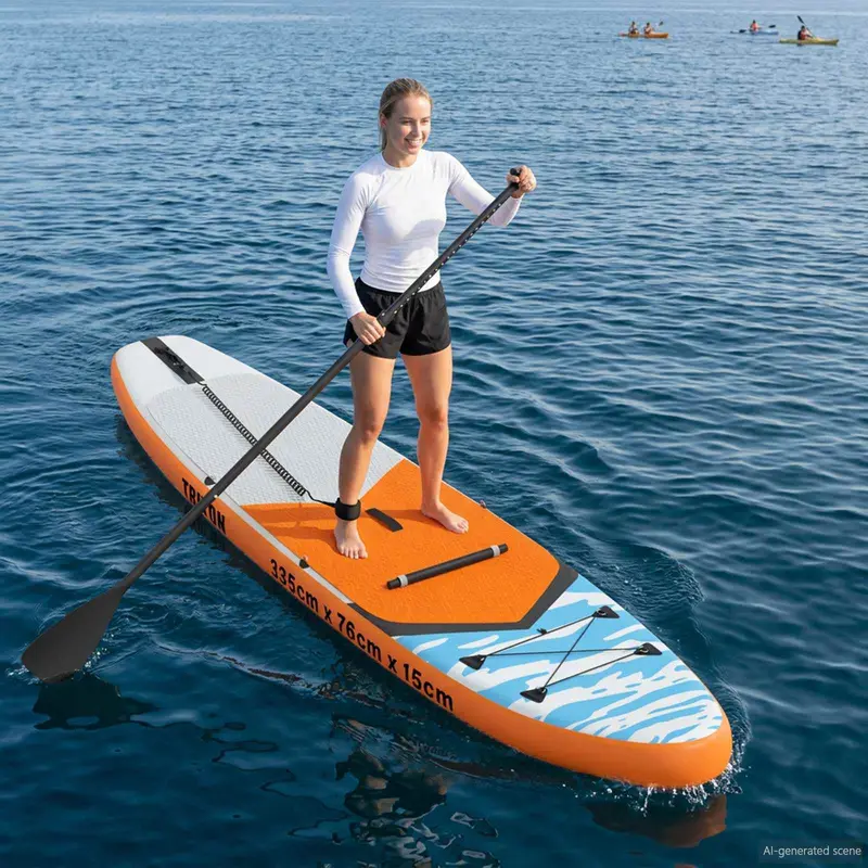 Vidaxl sup board met zitplaats 2-in-1 triton 335 x 76 x 15 cm blauw