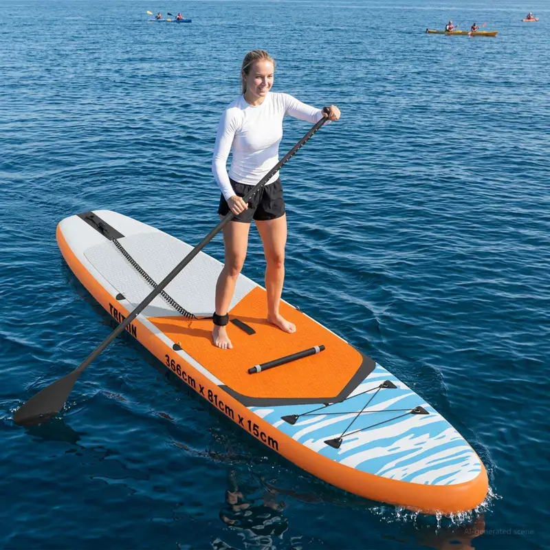 Vidaxl sup board met zitplaats 2-in-1 triton 366 x 81 x 15 cm blauw