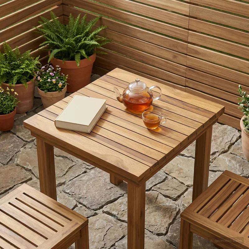Vidaxl tafelblad 40 x 40 x 3,5 cm vierkant massief teakhout naturel