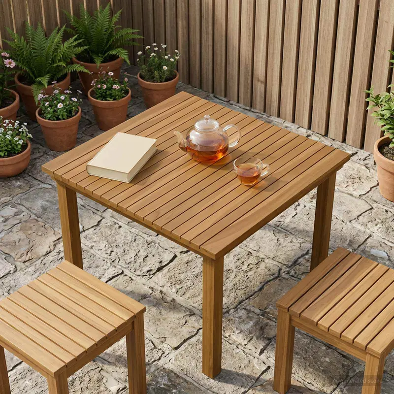 Vidaxl tafelblad 70 x 70 x 3,5 cm vierkant massief teakhout naturel